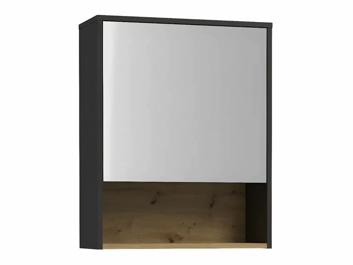 Sale Vente-unique Armario con espejo - 60 cm - estantes de pared - Antracita - YANGRA Gris antracita