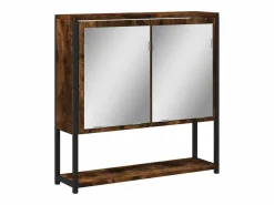 Sale Armario con espejo baño madera roble ahumado 60x16x60 cm ES909601 Mueble De Pared Para Baño