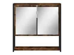 Sale Armario con espejo baño madera roble ahumado 60x16x60 cm ES909601 Mueble De Pared Para Baño