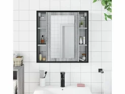 Hot Armario con espejo de baño madera Sonoma 60x16x60 cm ES614755 Mueble De Pared Para Baño