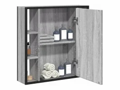 Hot Armario con espejo de baño madera Sonoma 60x16x60 cm ES614755 Mueble De Pared Para Baño