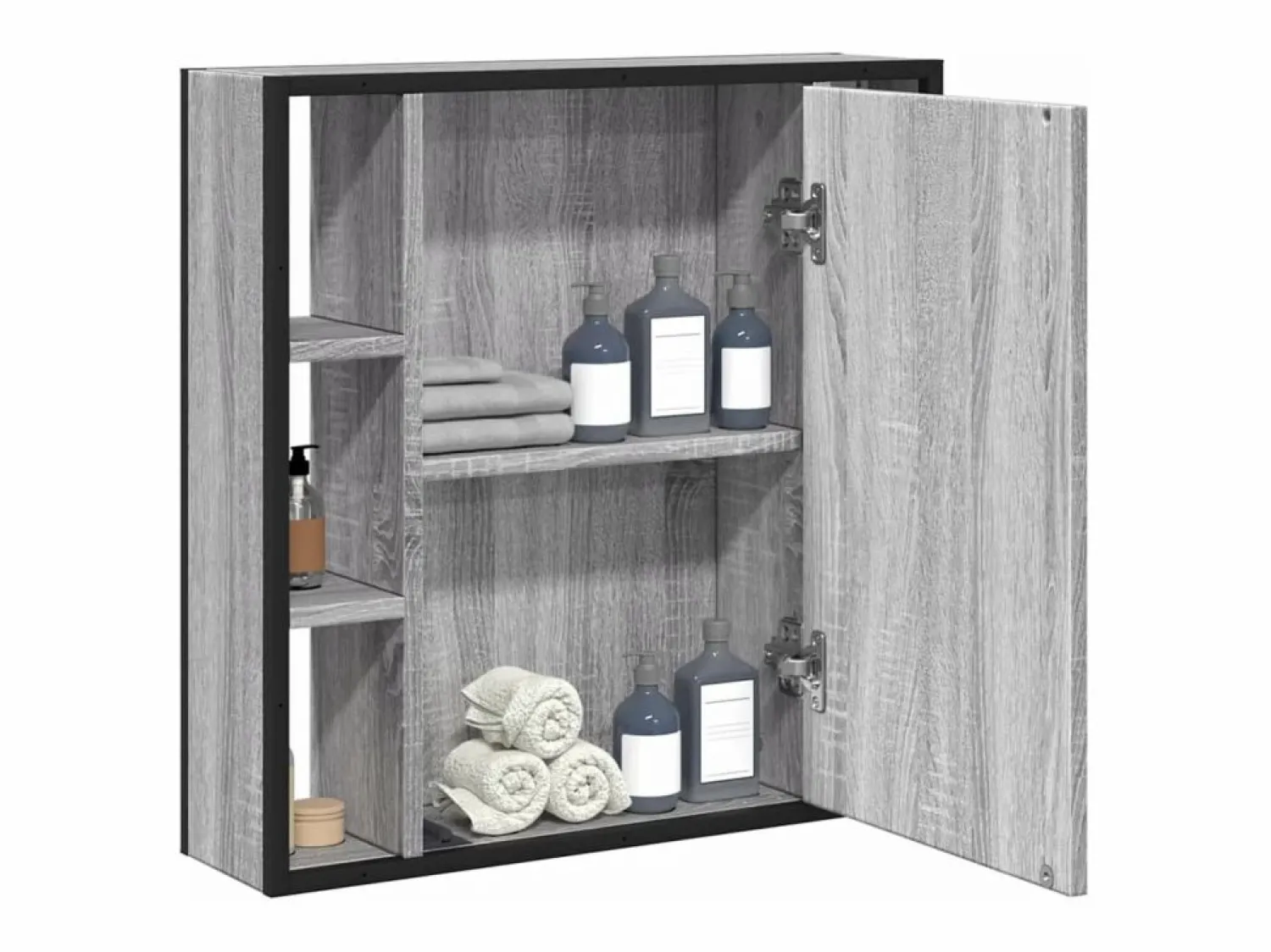 Hot Armario con espejo de baño madera Sonoma 60x16x60 cm ES614755 Mueble De Pared Para Baño