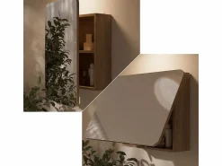 Discount Armario con espejo para baño roble dorado 70x17.4x50 zino Mueble De Pared Para Baño