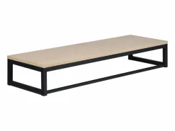 New Armario con estante de pared de madera y metal GRIF Negro