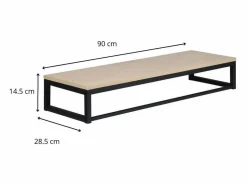 New Armario con estante de pared de madera y metal GRIF Negro