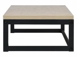 New Armario con estante de pared de madera y metal GRIF Negro