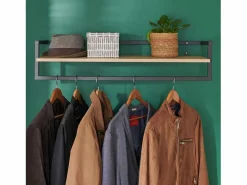Armario con estante de pared de madera y metal Etan