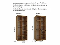 Best ARMARIO CON PUERTAS BATIENTES 235,2/120/60 2 puertas Armario