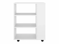 Online vidaxl Armario con ruedas de madera contrachapada 60x35x75 cm Blanco