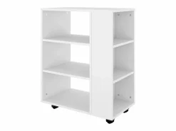 Online vidaxl Armario con ruedas de madera contrachapada 60x35x75 cm Blanco