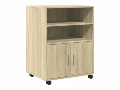 Armario con ruedas de roble Sonoma 60x48x81 cm madera de ingeniería