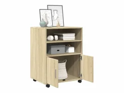 Armario con ruedas de roble Sonoma 60x48x81 cm madera de ingeniería