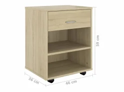Hot Armario con ruedas madera contrachapada roble Sonoma 46x36x59cm Cajonera De Escritorio