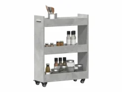 Online vidaxl Armario con ruedas madera ingeniería hormigón 60x22x79 cm Gris