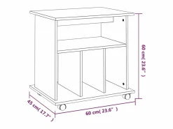 Discount vidaxl Armario con ruedas madera contrachapada Sonoma 60x45x60 cm Gris