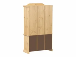 Online Armario con vitrina Corona madera maciza pino 103,5x42x180 cm Aparador De Cocina
