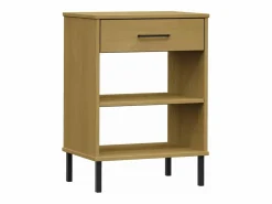 Armario consola patas de metal madera maciza pino marrón OSLO Estantería