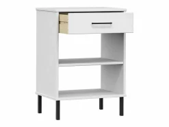 Clearance Clicnbuy Armario consola patas de metal madera maciza pino OSLO Blanco