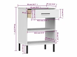 Clearance Clicnbuy Armario consola patas de metal madera maciza pino OSLO Blanco