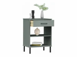 Clicnbuy Armario consola patas de metal madera maciza pino OSLO
