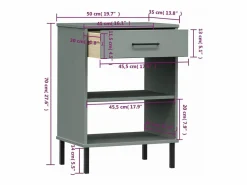 Clicnbuy Armario consola patas de metal madera maciza pino OSLO