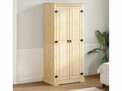 Discount Armario Corona madera maciza de pino 76x50x170 cm ES412117 Armario Abierto, Vestidor