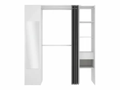 Online Armario de 177 cm de ancho con cortina y puerta, 1 espejo y 1 cajón, - BERTRAND Armario Abierto, Vestidor