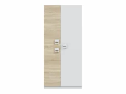 Outlet Armario de 3 puertas de 200x90x52 cm con barra de colgar extraíble en -beige Tomy Armario