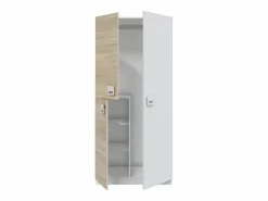 Outlet Armario de 3 puertas de 200x90x52 cm con barra de colgar extraíble en -beige Tomy Armario