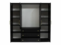 Best Armario de 4 puertas y 3 cajones, 196 cm de ancho, color - LIZANDRO Armario