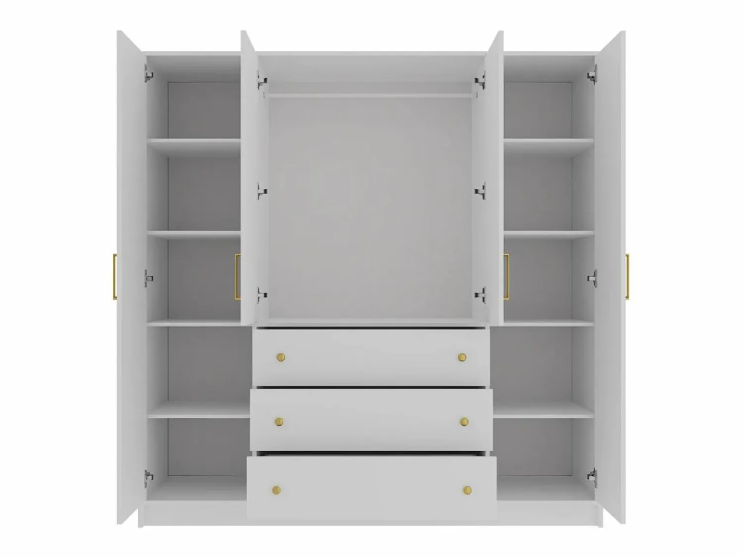 Discount Armario de 4 puertas y 3 cajones en Ancho 196 cm color - LIZANDRO Armario