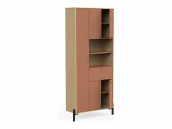Discount Calicosy Armario de 4 puertas y 1 cajón con espejo H201,5 cm - ELISA Terracota