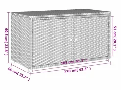 Discount vidaxl Armario de almacenaje de jardín ratán PE 110x55x60,5 cm Negro