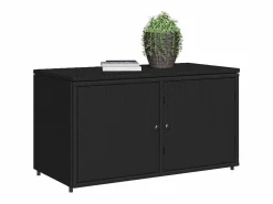 Discount vidaxl Armario de almacenaje de jardín ratán PE 110x55x60,5 cm Negro