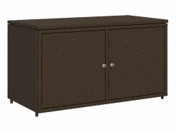 Clearance vidaxl Armario de almacenaje de jardín ratán PE marrón 110x55x60,5 cm Marru00f3n