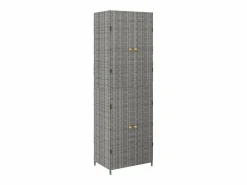Discount Armario de almacenaje de jardín ratán PE 59x40x180 cm Armario De Jardín