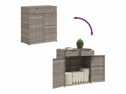 Armario de almacenaje de jardín ratán PE 105x55x113 cm Baúl De Jardín