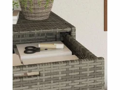 Armario de almacenaje de jardín ratán PE 105x55x113 cm Baúl De Jardín