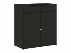New Armario de almacenaje de jardín ratán PE 105x55x113 cm Baúl De Jardín
