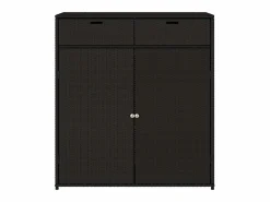 New Armario de almacenaje de jardín ratán PE 105x55x113 cm Baúl De Jardín