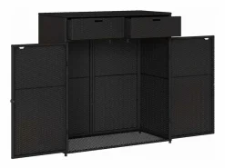New Armario de almacenaje de jardín ratán PE 105x55x113 cm Baúl De Jardín