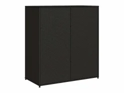 New Armario de almacenaje de jardín ratán PE 105x55x113 cm Baúl De Jardín