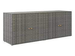 vidaxl Armario de almacenaje de jardín ratán PE 198x55,5x80 cm