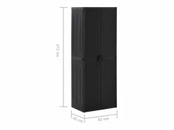 vidaxl Armario de almacenaje de jardín ratán PP 65x45x172 cm