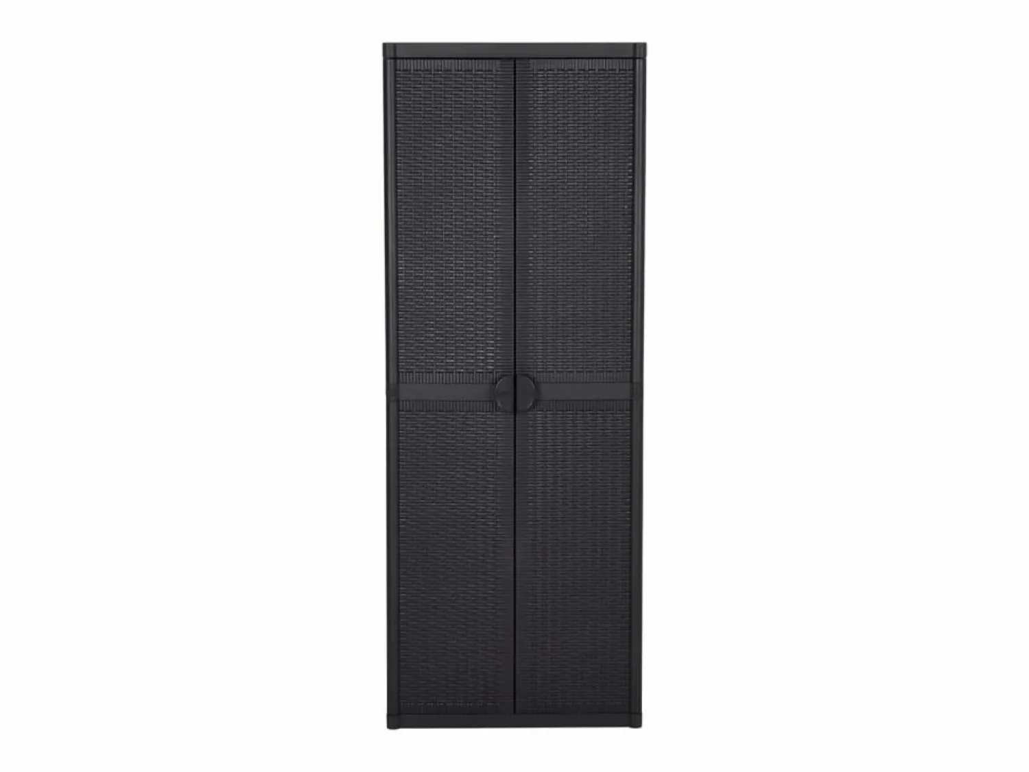 New Armario de almacenaje de jardín ratán PP 65x45x172 cm Armario De Jardín