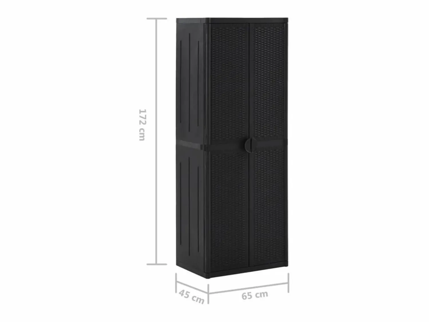 New Armario de almacenaje de jardín ratán PP 65x45x172 cm Armario De Jardín