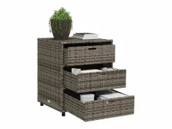 vidaxl Armario de almacenaje de jardín ratán PE 55x59x69 cm