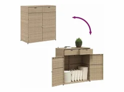 vidaxl Armario de almacenaje de jardín ratán PE 105x55x113 cm
