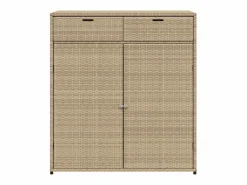 vidaxl Armario de almacenaje de jardín ratán PE 105x55x113 cm