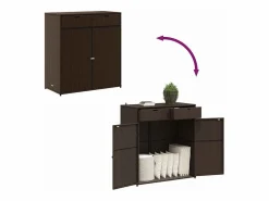 vidaxl Armario de almacenaje de jardín ratán PE marrón 105x55x113 cm